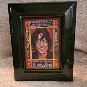 Green Framed Portrait Art